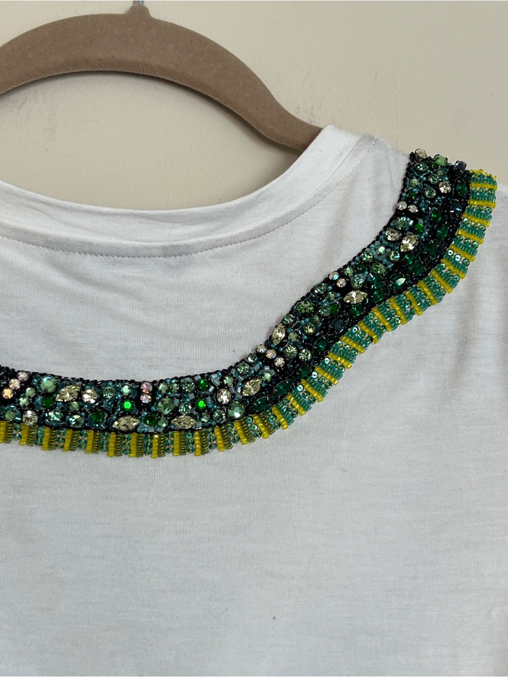 Roberto Cavalli Archival White Tee Beaded Sequin Serpent embroidered Tshirt Sz S - Picture 7 of 9